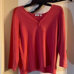 Cato Red V-Neck Blouse